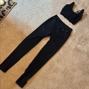 Sleek Black Leggings and Top Set